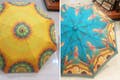 Umbrella,Turquoise,Pattern,Fashion accessory,Design,Textile,Pattern,Visual arts