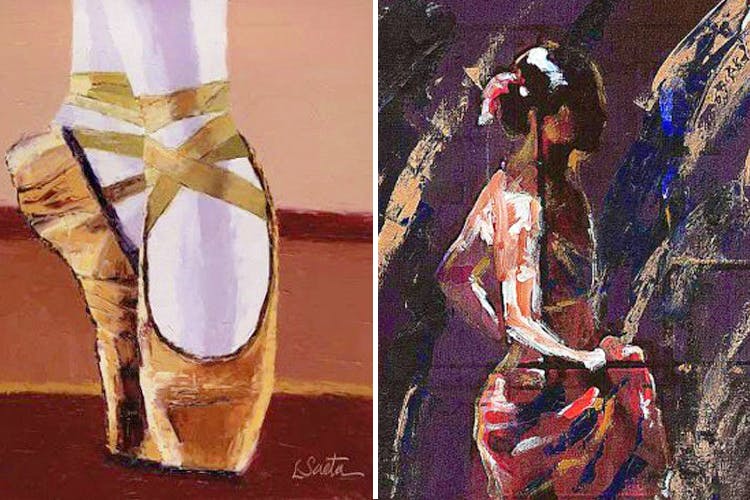 Footwear,Art,Shoe,Painting,Fashion illustration,Illustration,Modern art,Acrylic paint,Pointe shoe