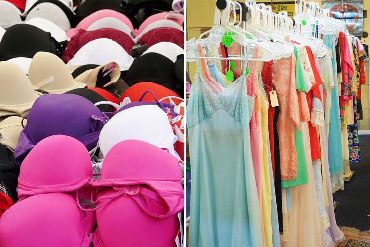 Clothing,Pink,Clothes hanger,Boutique,Footwear,Bazaar,Textile,Headgear,Shopping,Outlet store