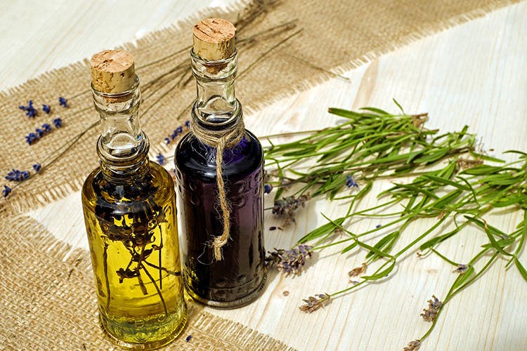 Bottle,Glass bottle,Liqueur,Rosemary,Plant,Herb,Drink,Vegetable oil,Cooking oil,Olive oil