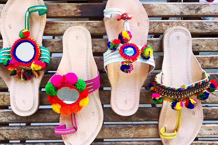 Colourful deals kolhapuri chappal