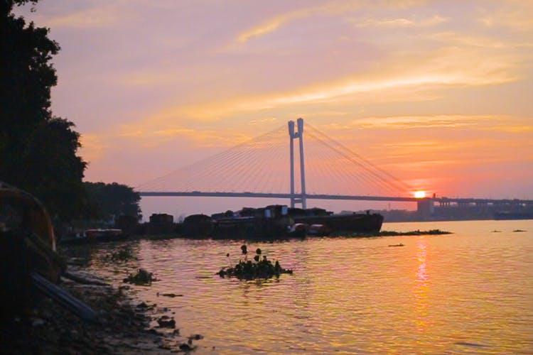 Sky,Sunset,Afterglow,Evening,River,Water,Bridge,Dusk,Sunrise,Horizon