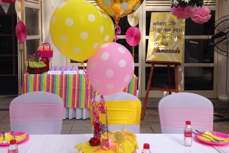 Pink,Balloon,Centrepiece,Party,Table,Decoration,Design,Party supply,Birthday,Birthday party