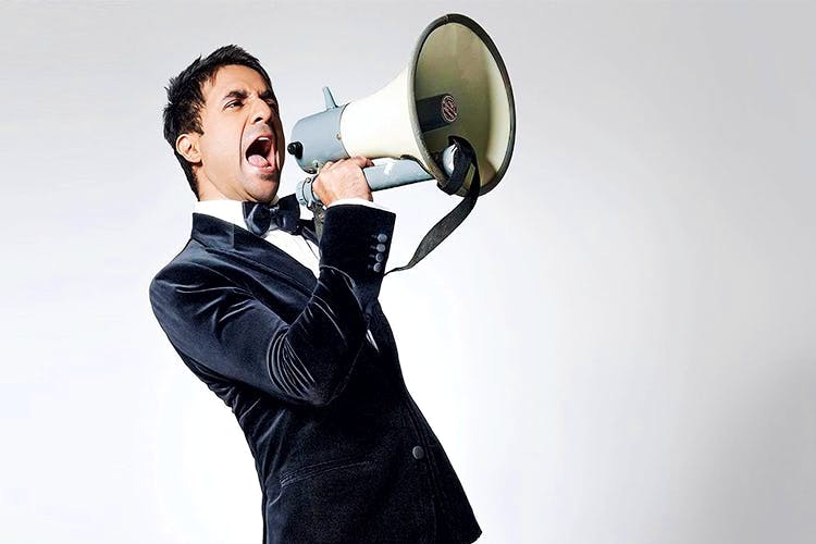 Megaphone,Standing,Photography,Businessperson,Formal wear,Public speaking,Metal,Orator