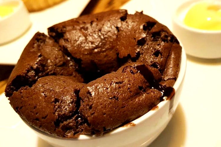 Dish,Food,Cuisine,Soufflé,Ingredient,Dessert,Chocolate brownie,Flourless chocolate cake,Chocolate,Chocolate cake