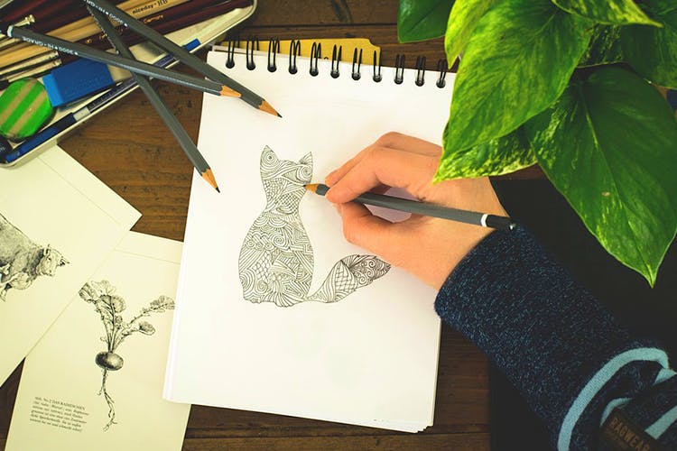 Drawing,Leaf,Illustration,Design,Hand,Finger,Paper,Visual arts,Plant,Pattern
