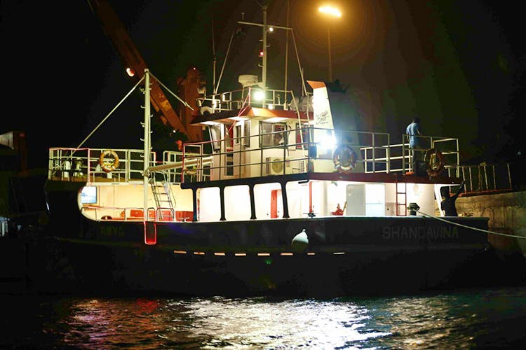 Boat,Vehicle,Night,Watercraft,Ship,Water transportation,Cargo ship,Channel,Tugboat,Freight transport