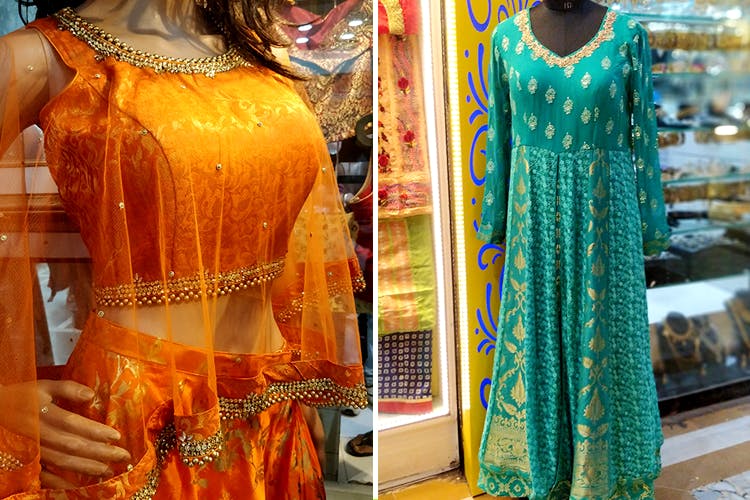 Clothing,Orange,Yellow,Sari,Green,Formal wear,Dress,Aqua,Turquoise,Textile