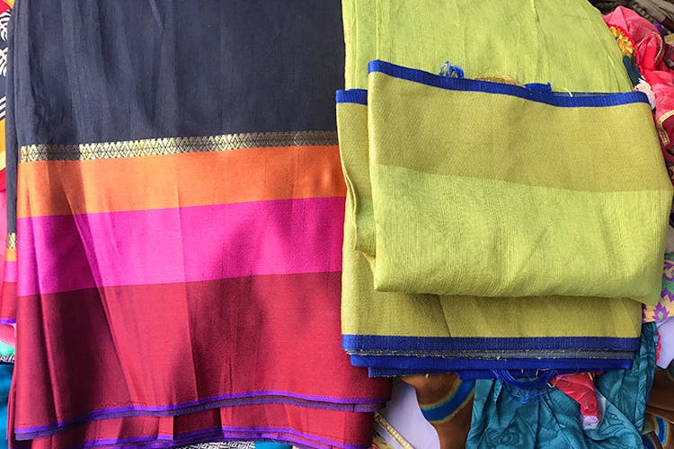 Clothing,Yellow,Textile,Magenta,Silk,Pattern,Sari,Woven fabric,Pattern,Stole