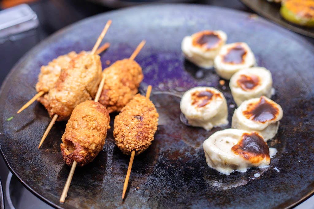 Dish,Food,Cuisine,Pincho,Ingredient,Yakitori,Finger food,Skewer,Brochette,Produce