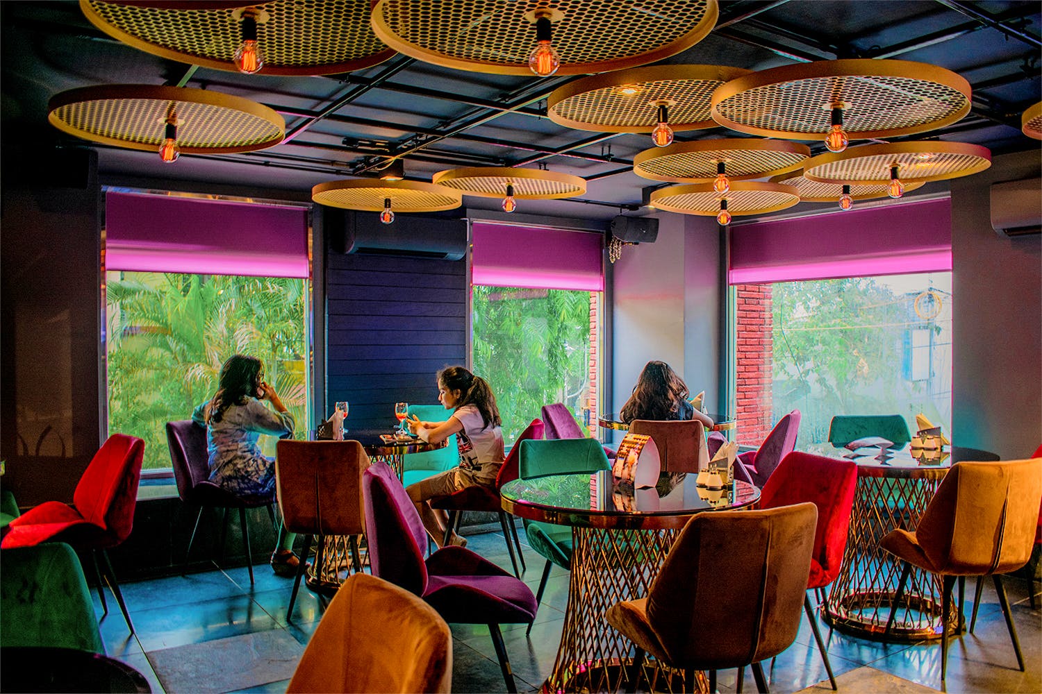 Restaurant,Room,Lighting,Interior design,House,Table,Building,Leisure,Furniture,Textile