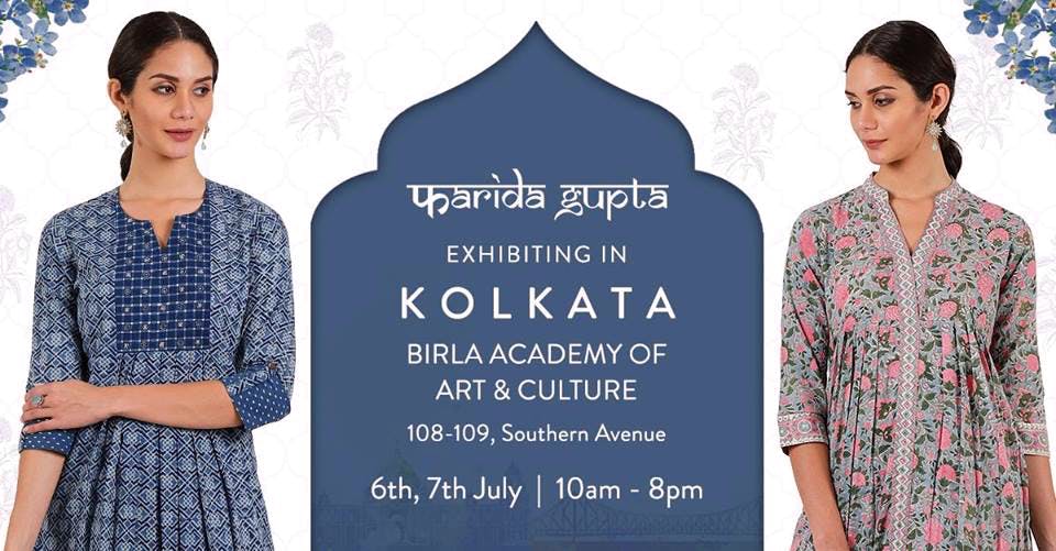 Buy Nausheen Naadiya Block Printed Kurta | Blue Kurtas for Women | Farida  Gupta