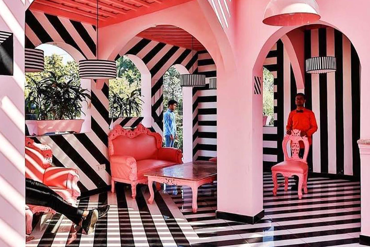 Pink,Red,Interior design,Room,House,Home,Material property,Building,Furniture,Architecture