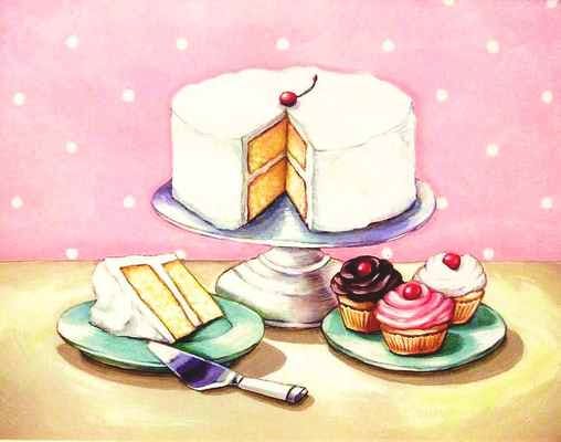 Cartoon,Sweetness,Food,Cuisine,Illustration,Dessert,Baking,Dish,Baked goods,Tableware