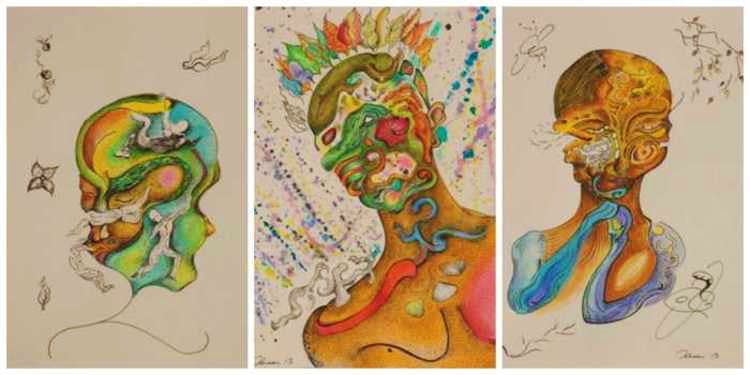 Modern art,Art,Illustration,Organism,Visual arts,Painting,Psychedelic art,Drawing,Neck,Style