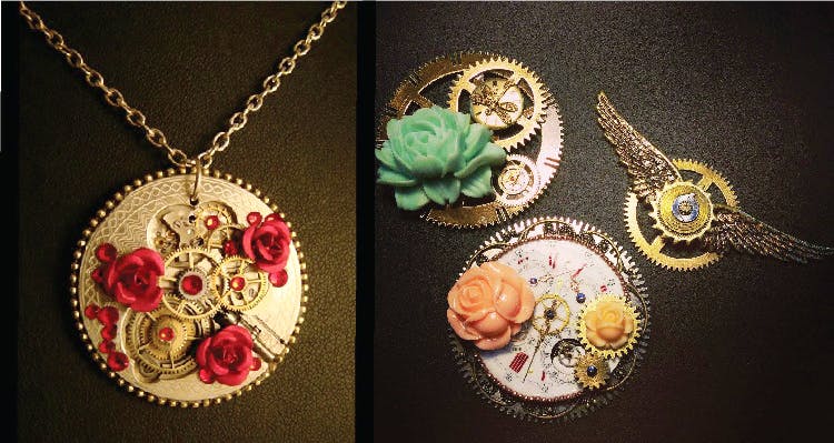 Pendant,Jewellery,Necklace,Fashion accessory,Locket,Plant,Metal,Flower,Art