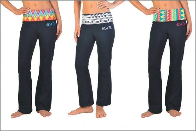 Arrow Print Rollover Yoga Pants - Eska Fashion