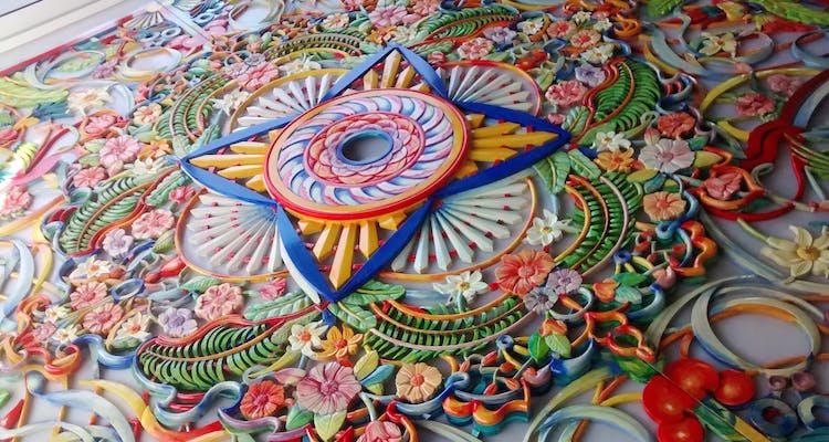 Psychedelic art,Pattern,Art,Visual arts,Textile,Design,Embroidery,Mural,Painting,Circle