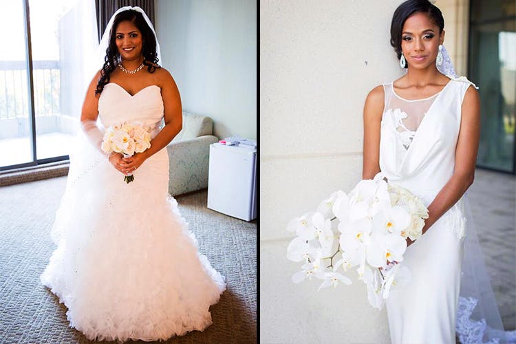 Gown,Wedding dress,Dress,Bride,Clothing,Photograph,Bridal clothing,White,Shoulder,Bridal party dress