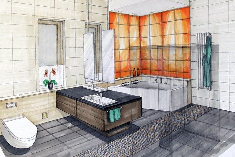 Bathroom,Room,Property,Tile,Interior design,Architecture,Building,House,Floor,Home