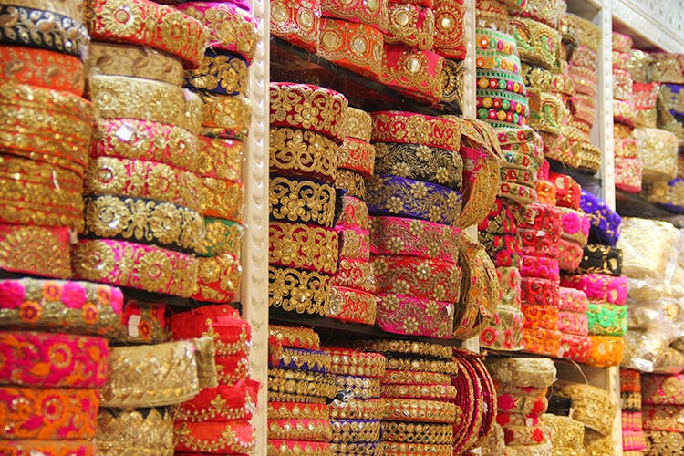 An embroidery shop in kinari bazar 
