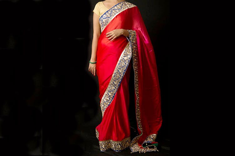 Clothing,Sari,Red,Maroon,Formal wear,Magenta,Fashion design,Velvet