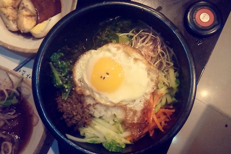 Dish,Food,Cuisine,Fried egg,Ingredient,Bibimbap,Comfort food,Meal,Produce,Steamed rice