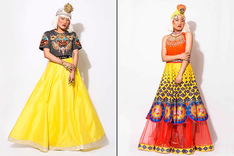 Clothing,Yellow,Dress,Orange,Gown,Fashion,Costume design,Fashion design,Tradition,Peach