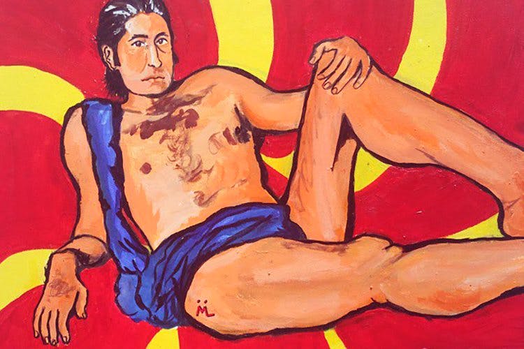 Painting,Art,Muscle,Leg,Modern art,Visual arts,Illustration,Acrylic paint,Flesh,Drawing