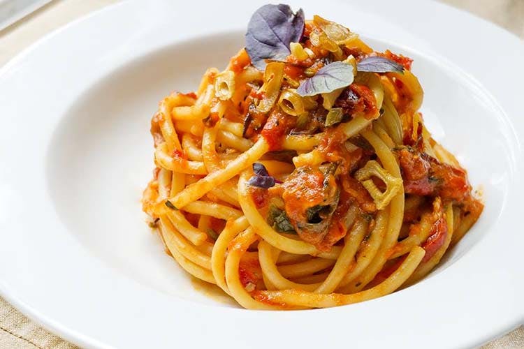 Food,Cuisine,Dish,Spaghetti,Ingredient,Bigoli,Bucatini,Fra diavolo sauce,Italian food,Naporitan