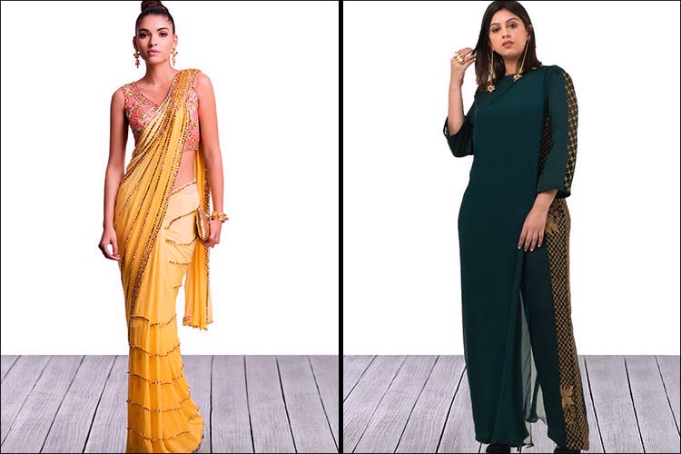 Clothing,Dress,Fashion model,Yellow,Green,Sari,Shoulder,Formal wear,Fashion,Neck