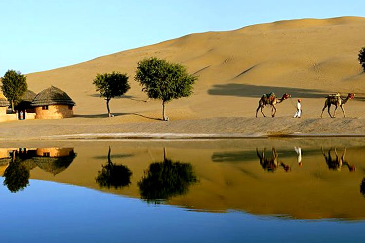 Desert,Reflection,Nature,Natural environment,Sand,Oasis,Aeolian landform,Sahara,Landscape,Ecoregion