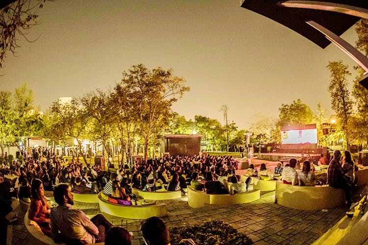 Crowd,Sky,Photography,Event,Fisheye lens,Tree,Night,Architecture,Festival,Stage