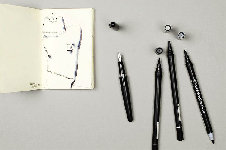 Drawing,Sketch,Illustration,Pen,Office supplies,Art