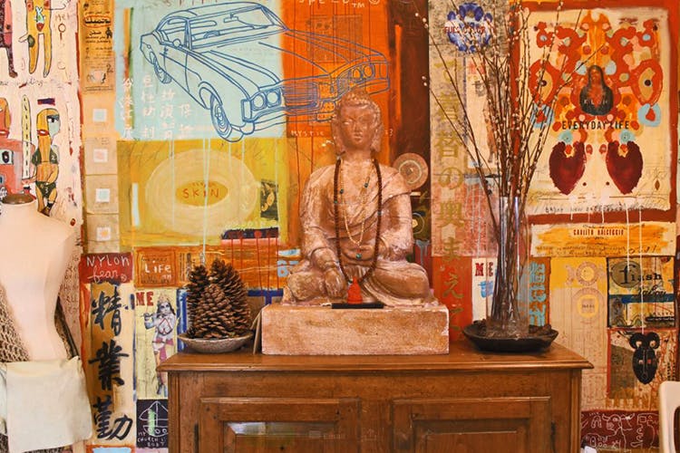 Orange,Art,Room,Interior design,Textile,Tapestry,Collection,Visual arts,World,Antique