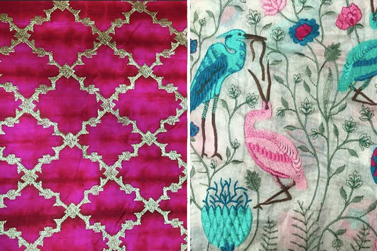 Pink,Magenta,Pattern,Teal,Turquoise,Textile,Botany,Design,Plant,Art
