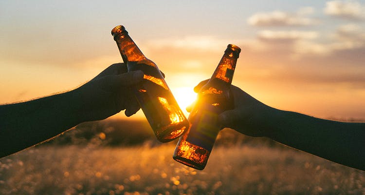 Sky,Bottle,Alcohol,Heat,Beer bottle,Hand,Finger,Drink,Photography,Sunset