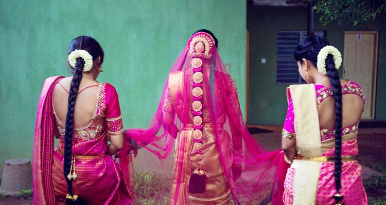 Pink,Sari,Magenta,Purple,Tradition,Formal wear,Bride,Ceremony,Textile,Temple