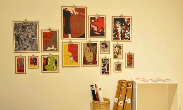 Wall,Room,Collection,Art,Visual arts,Modern art,Exhibition,Art gallery,Interior design,Illustration