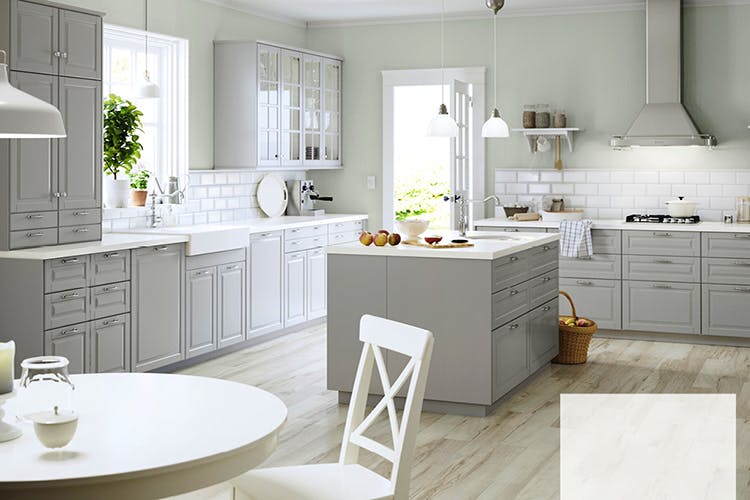 White,Countertop,Room,Kitchen,Furniture,Cabinetry,Property,Interior design,Tile,Floor