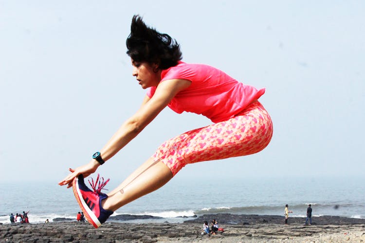Jumping,Pink,Fun,Leg,Exercise,Recreation,Physical fitness,Running,Photography,Stretching