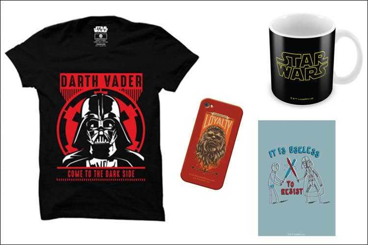 T-shirt,Darth vader,Clothing,Product,Sleeve,Fictional character,Top,Font,Active shirt,Supervillain