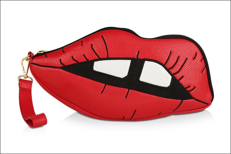 Lip,Red,Mouth,Coin purse,Carmine,Fictional character,Bag,Fashion accessory