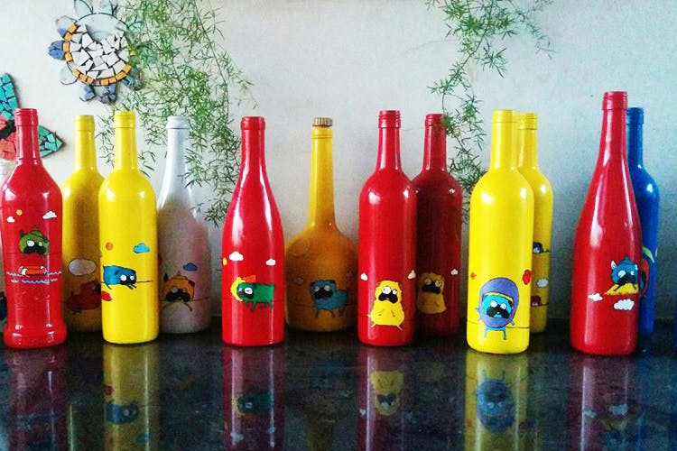 Bottle,Yellow,Plastic bottle,Glass bottle,Recreation,Wine bottle,Plastic,Drink,Games