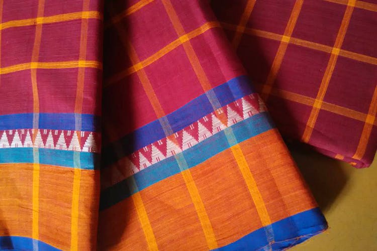 Plaid,Orange,Pattern,Textile,Woven fabric,Design,Electric blue,Tartan,Linens