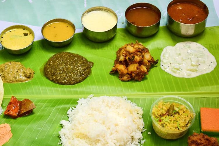Dish,Food,Cuisine,Sadya,Meal,Ingredient,Andhra food,Tamil food,Banana leaf rice,Vegetarian food