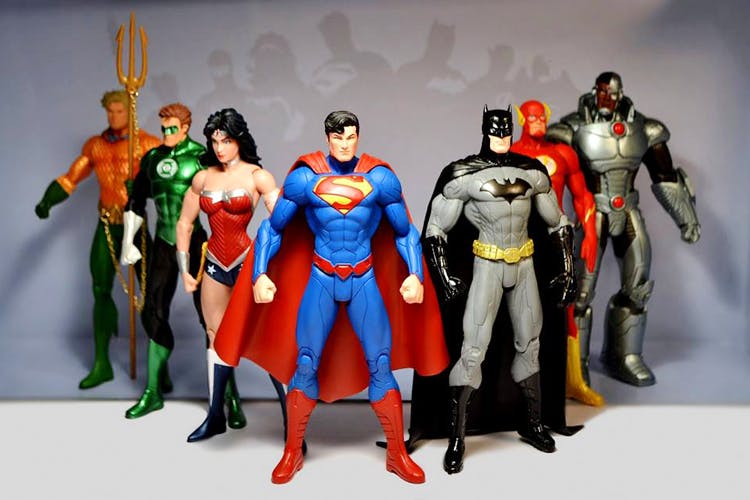 Action figure,Superhero,Fictional character,Hero,Superman,Toy,Justice league,Batman,Figurine,Supervillain