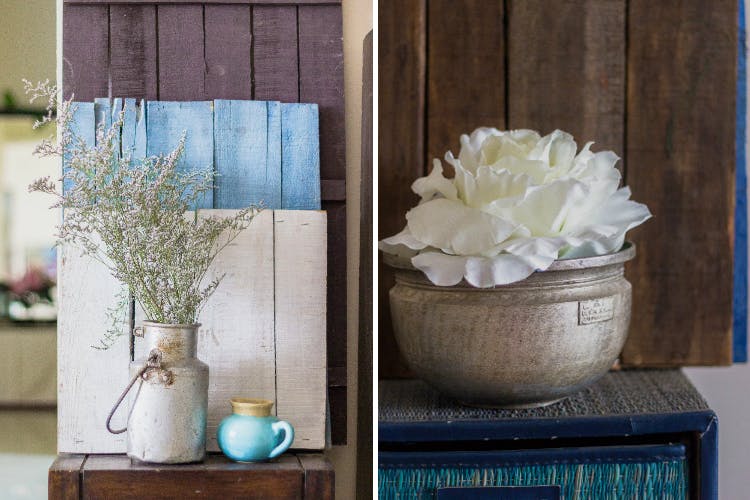 Blue,Room,Shelf,Flower,Flowerpot,Interior design,Plant,Houseplant,Cut flowers,Table
