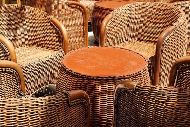 Wicker,Table,Furniture,Outdoor furniture,Chair,Copper,Metal
