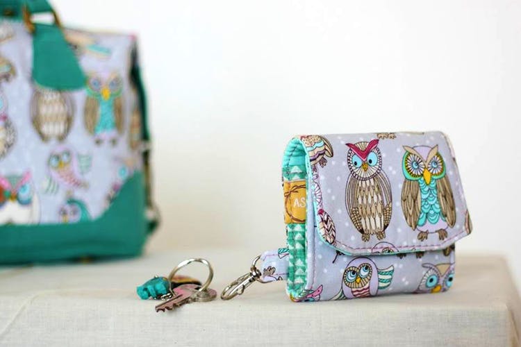 Buy Chumbak Mini Flower Owl Square Wallet Online